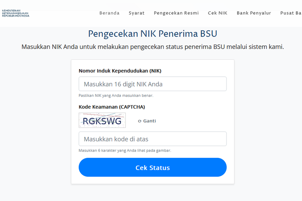 Cara Cek Validasi BSU 2025 dengan NIK